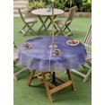 thumbnail image 4 of Outdoor Tablecloth with Umbrella Hole for Patio/Picnic/Party/Camping, Purple Gray Ombre Waterproof Table Cloth Round Cover Washable, Modern Abstract Art Gradient (Dia 60"), 4 of 9