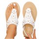 thumbnail image 4 of Sandalias Planas con Correas de Tobillo Floral Toe Post Espadrilles, Sandalias Planas de Mujer Toe Redondo Verano, 4 of 9