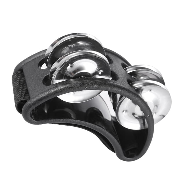 1pcs Tambourin à Pied Instrument de Percussion avec 2 Ensembles Cloche en Métal
