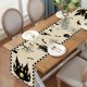 thumbnail image 4 of Camino de mesa de otoño a cuadros de búfalo naranja y negro, decoración de mesa de comedor de cocina de Halloween para fiestas en el hogar al aire libre, 13x72 pulgadas, café o decoración de fiestas, 4 of 5
