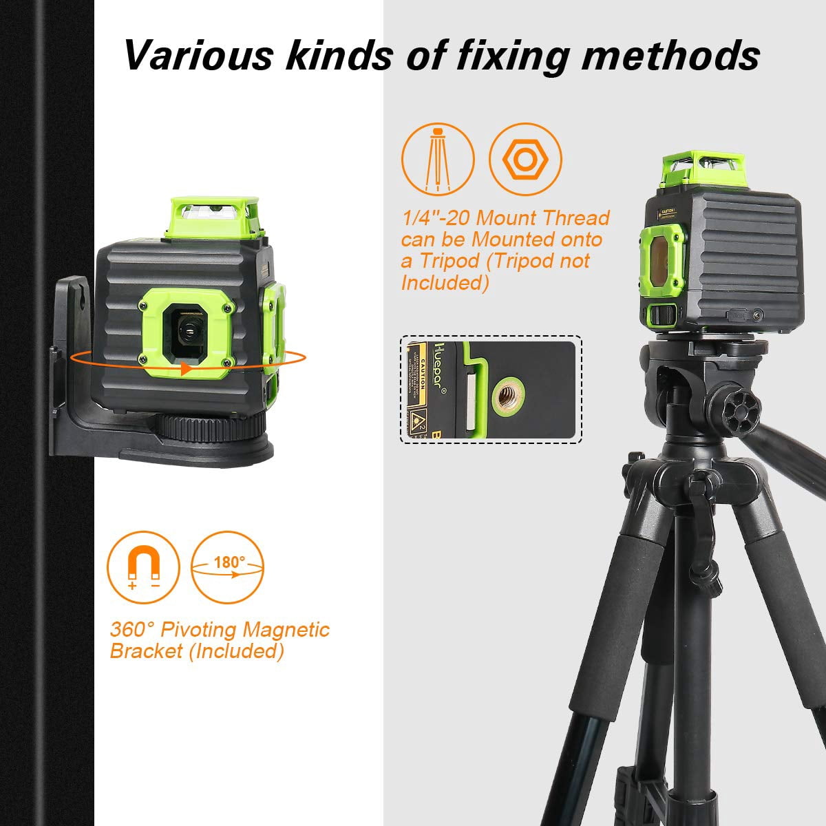 360 Degree Self-leveling Laser Level, 200Ft Green Beam Multi-Line Laser Level Tools with Li-ion Battery, Type-C Charging Port and 360° Magnetic Pivoting Base