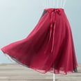 thumbnail image 7 of Hzzsbu Ballet Wrap Skirt For Women Adult Double Layer Chiffon Dance Practice Skirt With Tie Waist Midi Length, 7 of 7