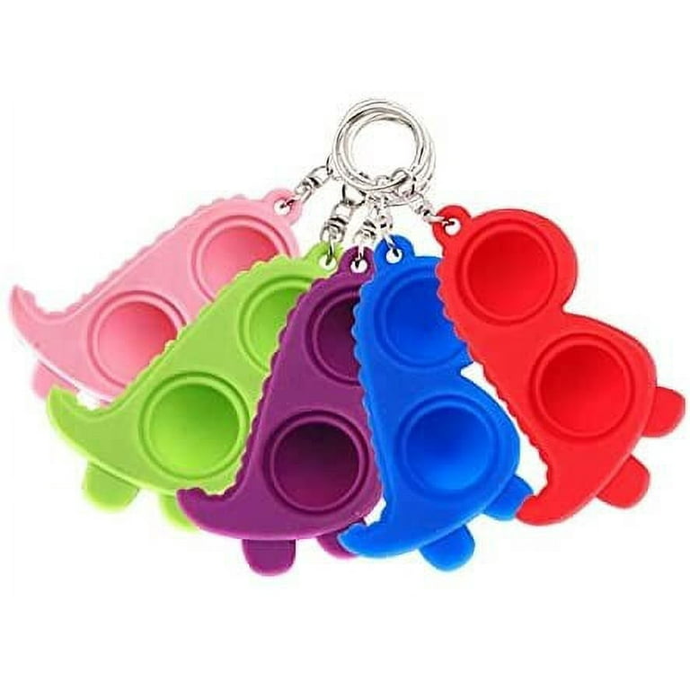 3pcs Colourful Mini Pop Fidget Keychain, Dinosaur Keychains Accessories For  Car Cute Hand Sensory Key Chains Bulk, Stress Relief Squeeze Keychain Ring