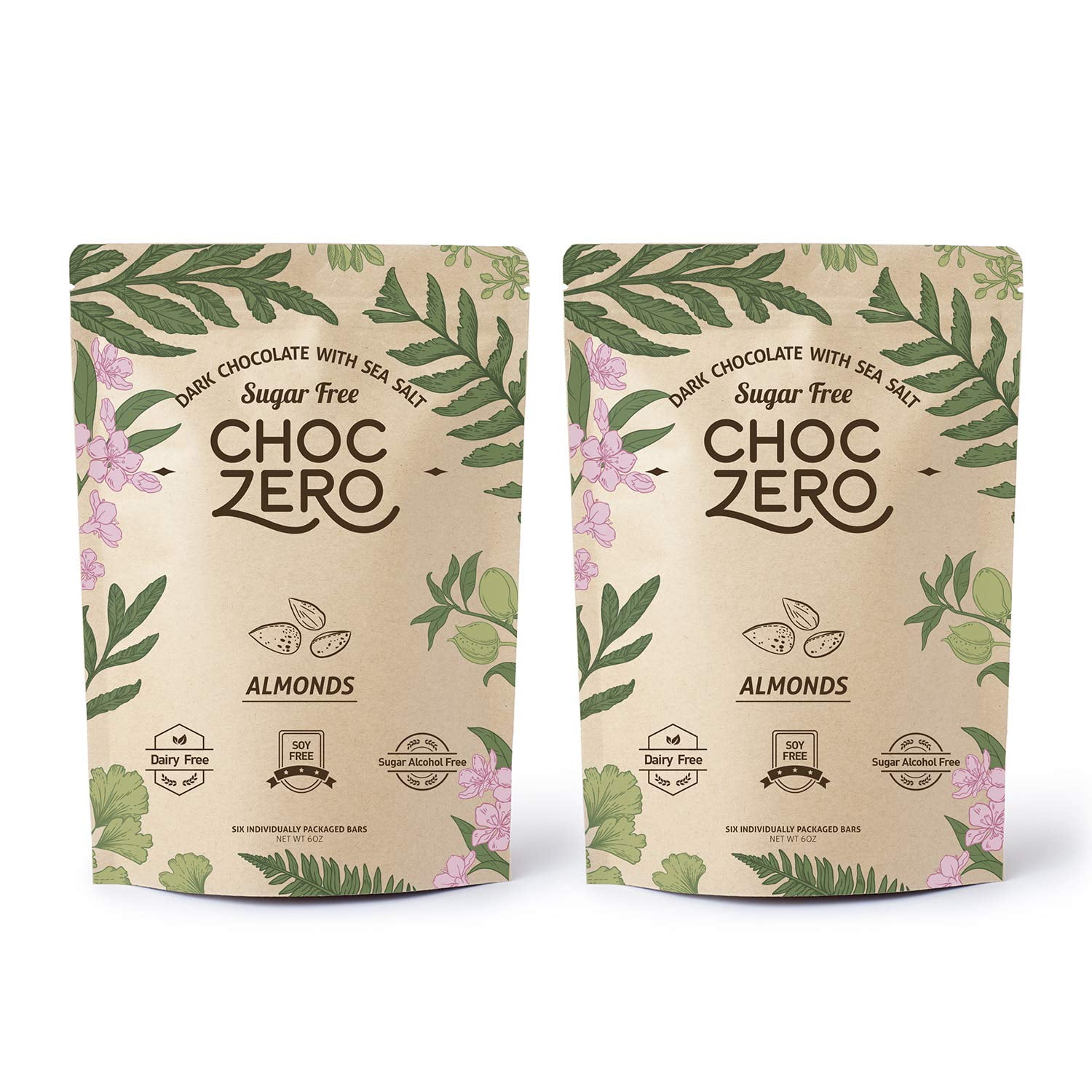 ChocZero's Keto Bark, Dark Chocolate Almonds with Sea Salt ...