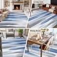 thumbnail image 6 of 5x7 Area Rugs, Blue Gray Non-Skid Rubber Backing Large Rectangle Rugs - Living Room Bedroom Home Office, Modern Simple Abstract White Ombre Texture Indoor Floor Mat Carpets Washable Rug, 6 of 9