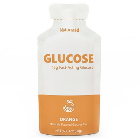 Glucose Liquid Gel, 30 Packets, Orange - 15g Fast-Acting Glucose to Raise Low Blood Sugar