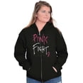 thumbnail image 4 of Pink Fight Breast Cancer Awareness Zip Hoodie Sweatshirt Women Brisco Brands S, 4 of 6