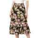 thumbnail image 1 of Falmidi fluicon dobladillo con volantes escalonados y cintuelástiestampapamujer Negro RoFloral L, 1 of 6