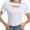 White, variant on Womens Summer Short Sleeve T Shirts Slim Fit One Piece Cutout Scoop Neck Going Out Date Night Tops