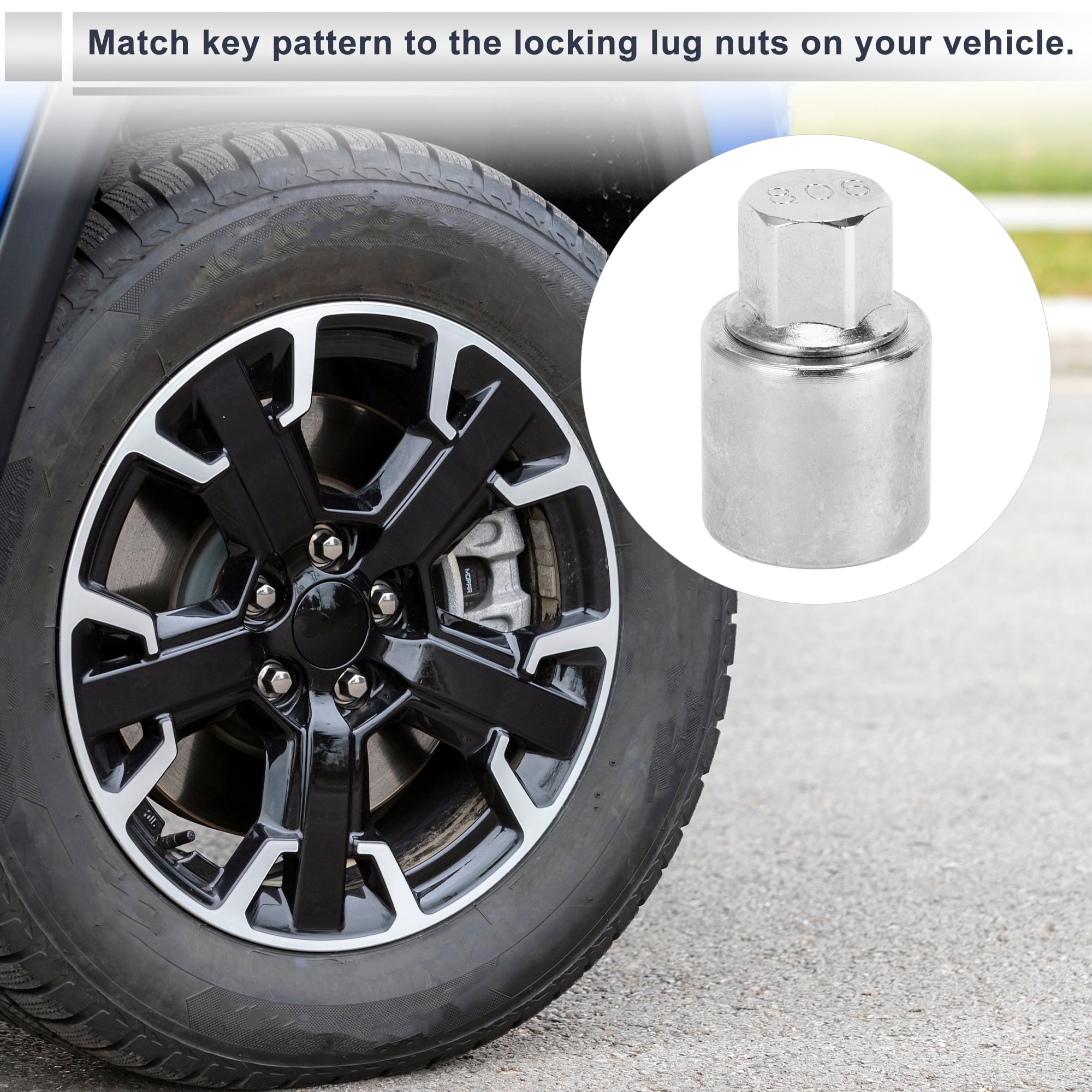 Unique Bargains Wheel Lock Lugnut for Jeep Compass #806 Screw Nut Removal Key Socket 1pc