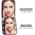 thumbnail image 3 of (Black)compact Mirror, Magnifying With Light, 1 X / 3 X 2-sided Magnetic Switch, Travel Makeup Mirror, 3 of 5