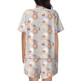 thumbnail image 3 of Naloa Butterfly Flower Women's Short-Sleeved Pajama Set, Loungewear, Summer pajamas, Breathable Cozy - X-Large, 3 of 9
