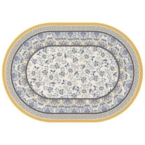 Oval Tablecloth Vintage Retro Flower Blue Tablecloth,Oil Proof Spill Proof Polyester Table Cover for Rectangle Tables,Foldable Tableclothes Decoration Tablecloths for Camping Dining Buffet Parties