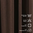 thumbnail image 2 of 3S BROTHERS Solid Linen Look Curtains Drapes Home Decorative Set of 2 Panels Linen Window Curtains Hanging Back Tap & Rod Pocket Nursery Room Bedroom Office - Brown 52"x95" Each, 2 of 7