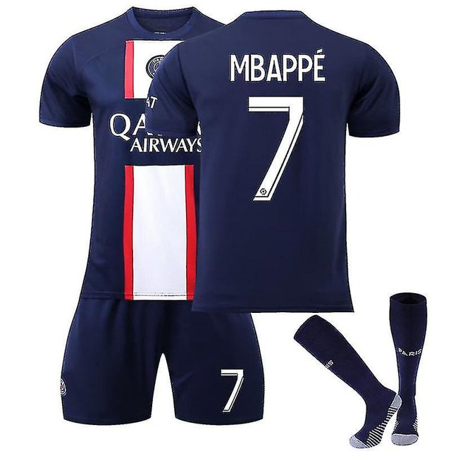 Temporada de camisetas de fútbol de París 2022-2023 en Jersey Home Camiseta para niños, jóvenes y adultos-1-MBAPPE No.7-Niños 16 (90-100) BmatwkZeng Bmatwk Jersey