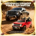 thumbnail image 3 of CASEMIOL 2-Seater 24V Big Kids Ride on Toys Truck with Remote Control, Licensed Ford F150 Raptor Battery Powered Ride on Car for Toddlers Kids Ages 3-8, Back to School Gift for Boys & Girls, Red, 3 of 9