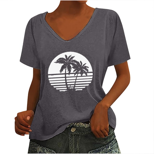 Birdeem T-Shirt Sans Manches à Col en V pour Femmes, Mode Décontractée, Imprimé, Chandail