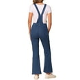 thumbnail image 3 of INSPIRE CHIC Casual Denim Jumpsuits for Women's V Neck Zip Up Bell Bottom Overall Jeans Pants L Dark Blue, 3 of 5