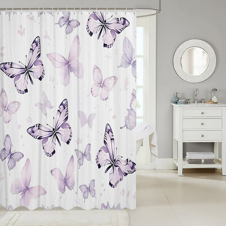 Butterfly Shower Curtains, Nature Lovers, Butterfly Design, good Cute Décor, Art Style, Home Decoration, Modern Bathroom, Gift for Her