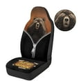 thumbnail image 3 of Uorisanigo Car Seat Covers, 2 Pack Front Seat Covers, Fluffy Brown Bear Faux Leather Print Automotive Seats Cover for Auto Interior Accessories with Soft Fuzzy Non-Slip, 3 of 7