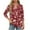 Red Plus Size Blouse for Women_u, variant on Tunic Tops V Neck Blouses for Women Dressy Casual Flower Pattern Loose Fit Summer Trendy Shirts 3/4 Sleeve Spring Tops Business Elegant Work Tops T-Shirts Red M