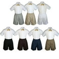 thumbnail image 1 of 3pc Set Boy Toddler Formal Party Mustard BowTie White  Black Khaki Shorts S-4T, 1 of 2