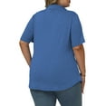 thumbnail image 4 of Women's Plus Size Summer Tops Cute Pleated Short Sleeve T Shirts Comfy V Neck Polo Tunics Blue XL, 4 of 6