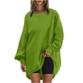 thumbnail image 2 of UVEASISHA Women's Fashion Loose Sweatshirts Long Sleeve Crew Neck Pullovers Baggy Casual Drap Shoulder Tops Comfy Soft Sweatshirt Fall Outfits 2025 Clothes,Green,2XL, 2 of 6
