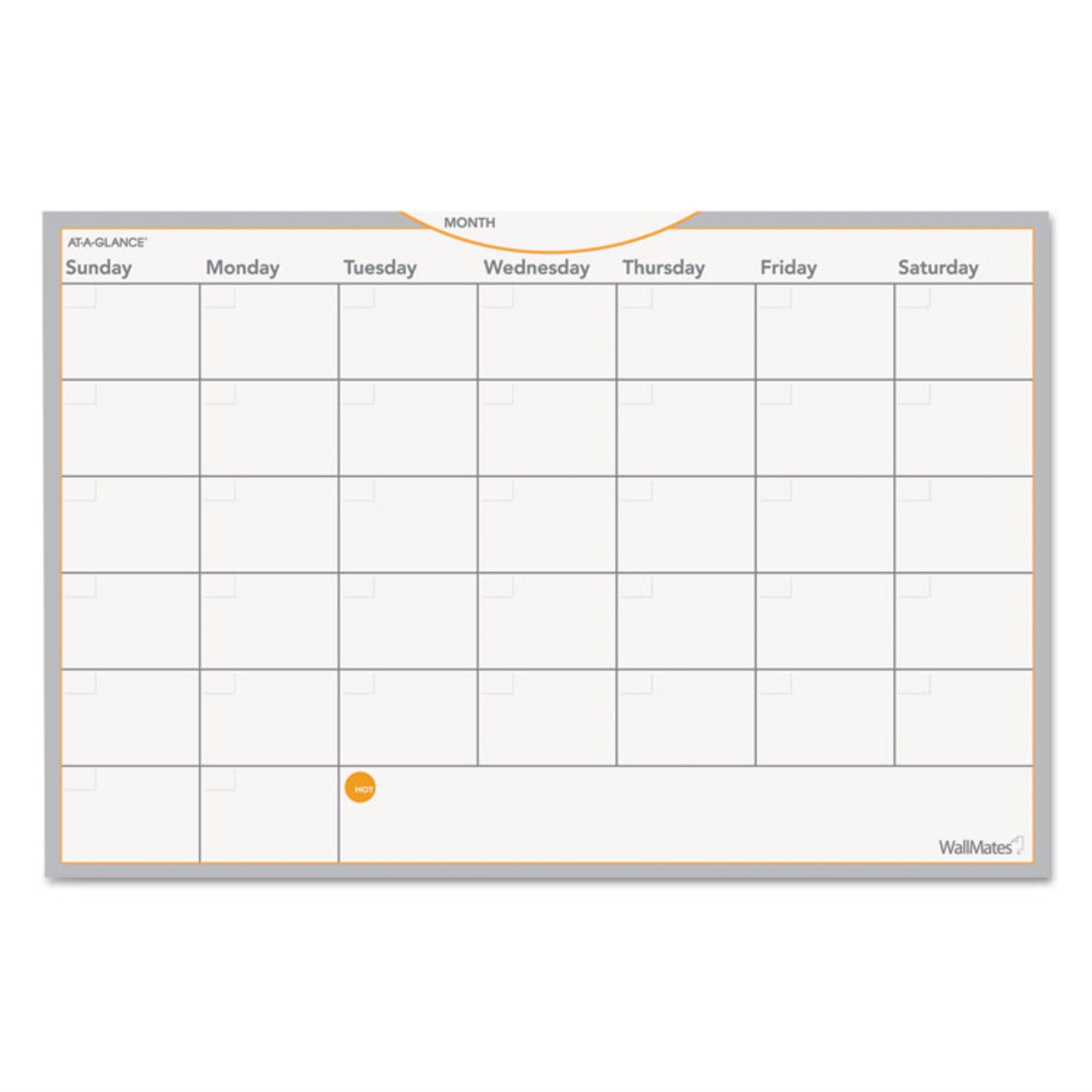 AT-A-GLANCE AW602028 WallMates Self-Adhesive Dry Erase Monthly Planning Surface 36 x 24