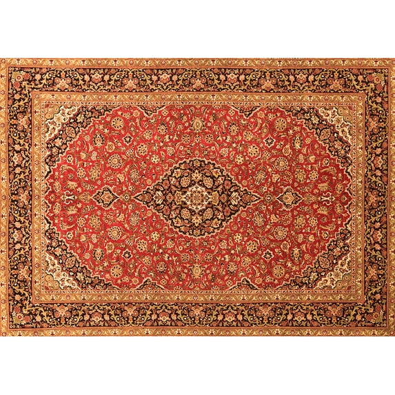 Ahgly Company Indoor Rectangle Persian Orange Traditional Area Rugs, 7' x 10'