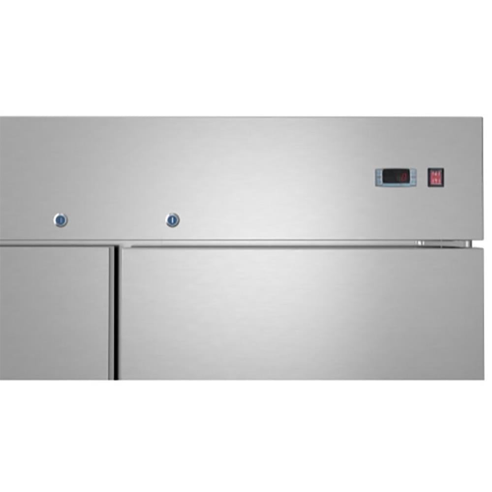 Pemberly Row 54" 2 Door Stainless Steel Upright Reach-in Freezer in Silver
