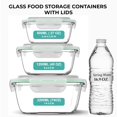 thumbnail image 2 of Contenedores de almacenamiento de alimentos Razab Square Glass de 6 piezas con tapas, 2 of 9