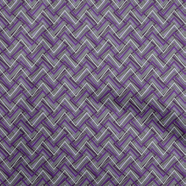 oneOone Tissu en Rayonne Violet Abstrait pour Robe Tissu Imprimé au Mètre 56 Pouces de Large