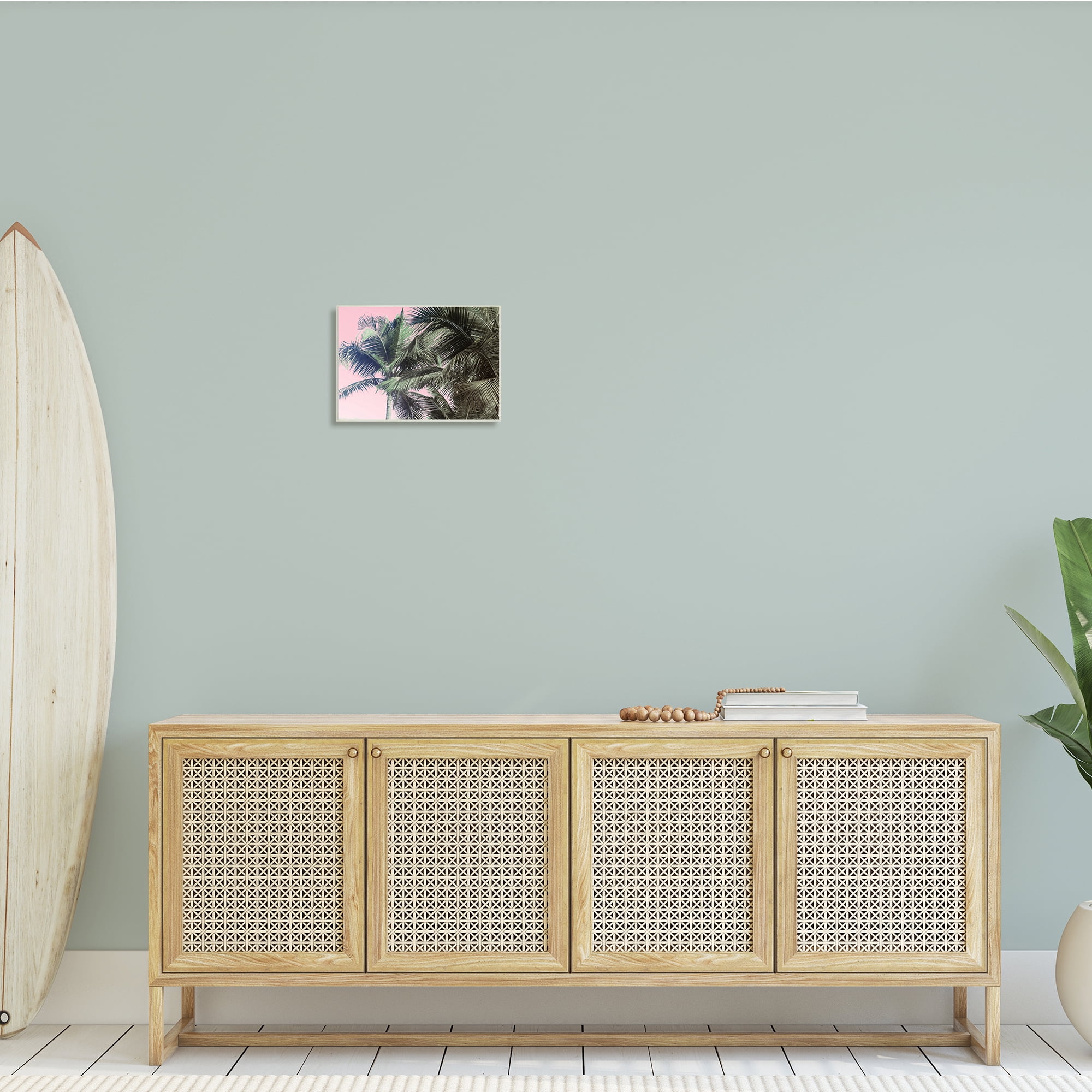 Stupell Indtries Tropical Palm Tree Fronds Layered Tall Trees Pink,15 x 10,Design by Kathy Mansfield