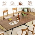 thumbnail image 6 of furlinkhm 70.8'' Large Kitchen Dining Room Table for 6-8, Rectangular Wooden Kitchen Table, Dining Table with X-Shaped Metal Frame, Suit for Kitchen Dining Room Restaurant(Rustic Brown), 6 of 8