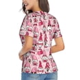thumbnail image 2 of Goofa Garden Gnomes Pattern Women's Slim-Fit Short-Sleeve V-Neck T-Shirt,Classic-Fit Short-Sleeve V-Neck T-Shirt-3X-Large, 2 of 5
