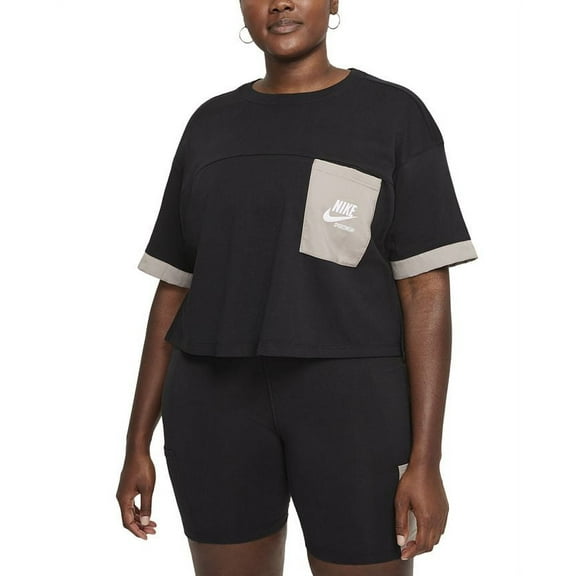 Nike Women's Cotton Pocket T-Shirt Black Size 1X
