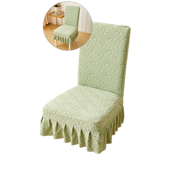 Dvruxg Chair Covers for Dining Room Stretch Chair Slipcovers with Skirt Removable Washable Kitchen Chair Protector Cover Set for Home, Party, Wedding
