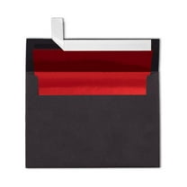 LUXPaper A7 Foil Lined Envelopes, 5 1/4 x 7 1/4, Peel & Press, 80 lb. Black w/ Red Lining, 1000 Pack