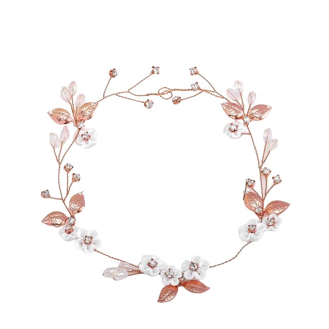 Guardurnaity Enredadera de pelo de cerámica para mujer, elegante y exquisita decoración de flores de perlas de diamantes de imitación, diadema Ropa, zapatos y accesorios Miscelánea