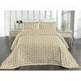 thumbnail image 2 of Ambesonne Skull Quilted Bedspread Set 3 Pcs, Damask Leaves Floral Design, Twin, Champagne Camel and Beige, 2 of 4