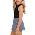thumbnail image 6 of Amidoa Girls 2 Piece Outfits Summer Clothes Tank Top Floral Print Sleeveless Solid Color Cute T-Shirt and Casual Shorts Kids Clothing Sets Black Size 7, 6 of 9