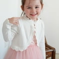 thumbnail image 6 of ShomPort Toddler Girls Cardigan Sweaters Girl Knit Long Sleeve Lace Dress Cover Up Casual Cute Outerwear, 6 of 9