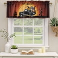 thumbnail image 3 of Burnt Orange Halloween Valances for Windows, Decorative Rod Pocket Window Valance Curtains, Spooky Pumpkins Horror Plaid Short Curtain Drapes for Kitchen/Bathroom/Living Room, 2 Panels, 42" W x 12" L, 3 of 8