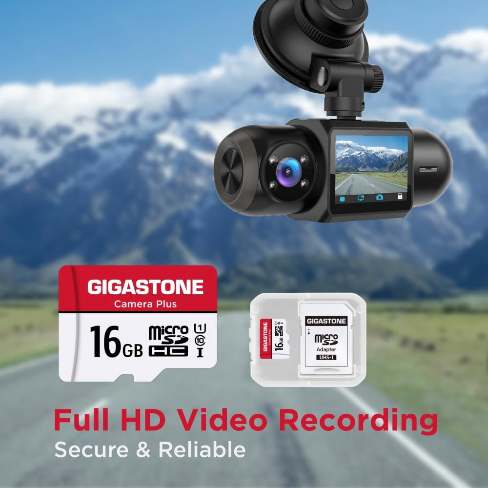 Gigastone 16GB Camera Plus MicroSDHC memory Card 85MB/s, Full HD Video, U1 Class 10 compatible with Nintendo Switch Dash Cams GoPro Camera Samsung Canon Nikon Drone