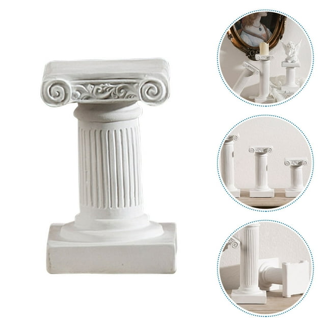 OULII 1Pcs Colonnes Décoratives pour la Maison et le Jardin 4.5x3x3in Résine Blanche