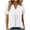 White, variant on QNANSPI Short Sleeve Shirts for Women, Womens Casual Tops, Women's Solid Color V Neck Short Sleeve T Shirt Button Detail Casual Daily Basic Pullover Top