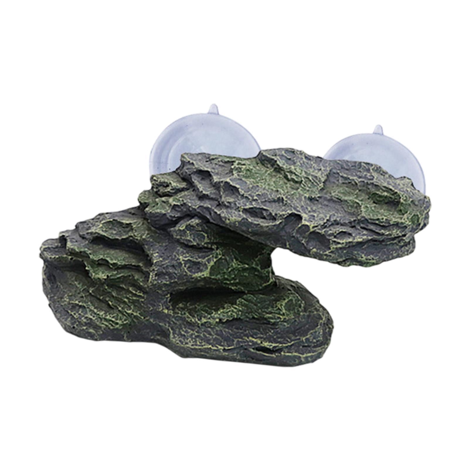 TOOYFUL Resin Tortoise Climbing Step Ledge Aquarium Ornament for Newts Turtles Frogs Green
