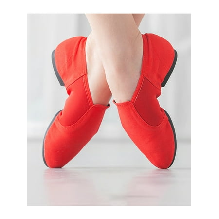 

Kesitin Womens Lightweight Round Toe Dance Shoes Walking Slip on Jazz Shoes Red Outdoor 5