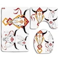 thumbnail image 1 of Juego de alfombras de baño ABPHQTO 3 piezas rojo Amarillo Blanco, 1 of 2